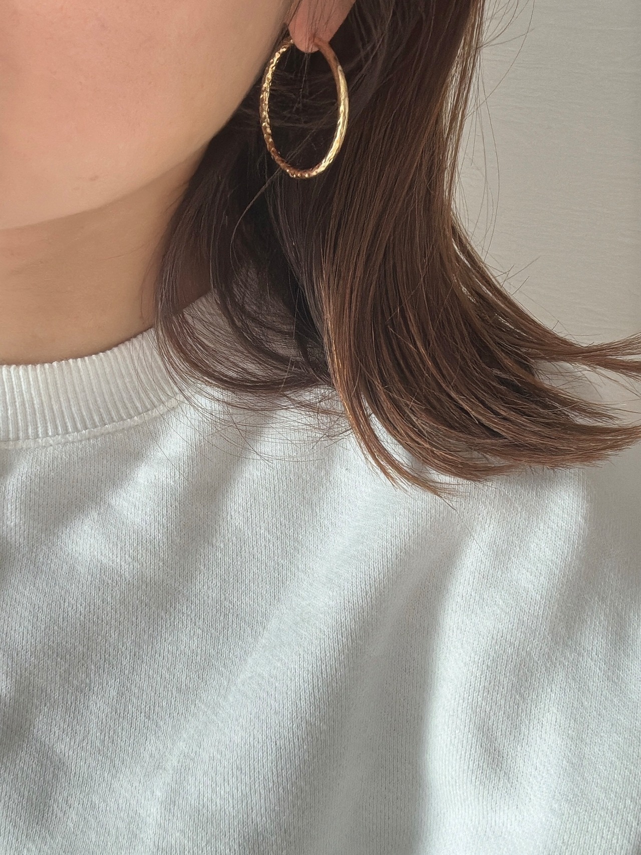 ハンマードフープピアス