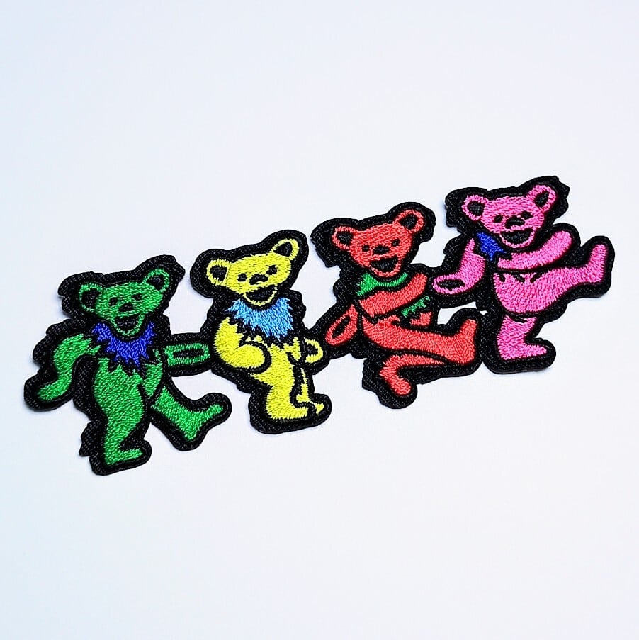 送料無料！ ★刺繍アイロンワッペン★【  Grateful Dead（グレイトフルデッド ）】 ダンシングベア〚アメリカン雑貨 アメトイ〛