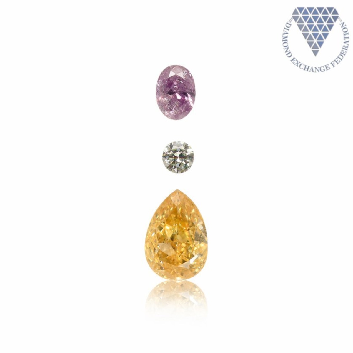 合計 0.57 ct 天然 カラー ダイヤモンド 3 ピース GIA 点 付 マルチ 