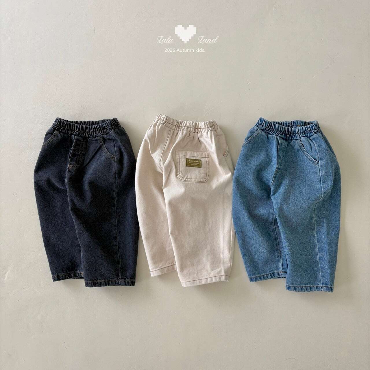 【予約】LALA LAND Wide curved denim pants