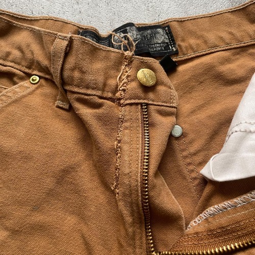 10s USA製 ブラウン ダブルニー Carhartt B01 28×30 詳細写真11