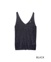 【直営限定ITEM】Wハートパッチラメキャミソール (BLACK) CQ-46122H