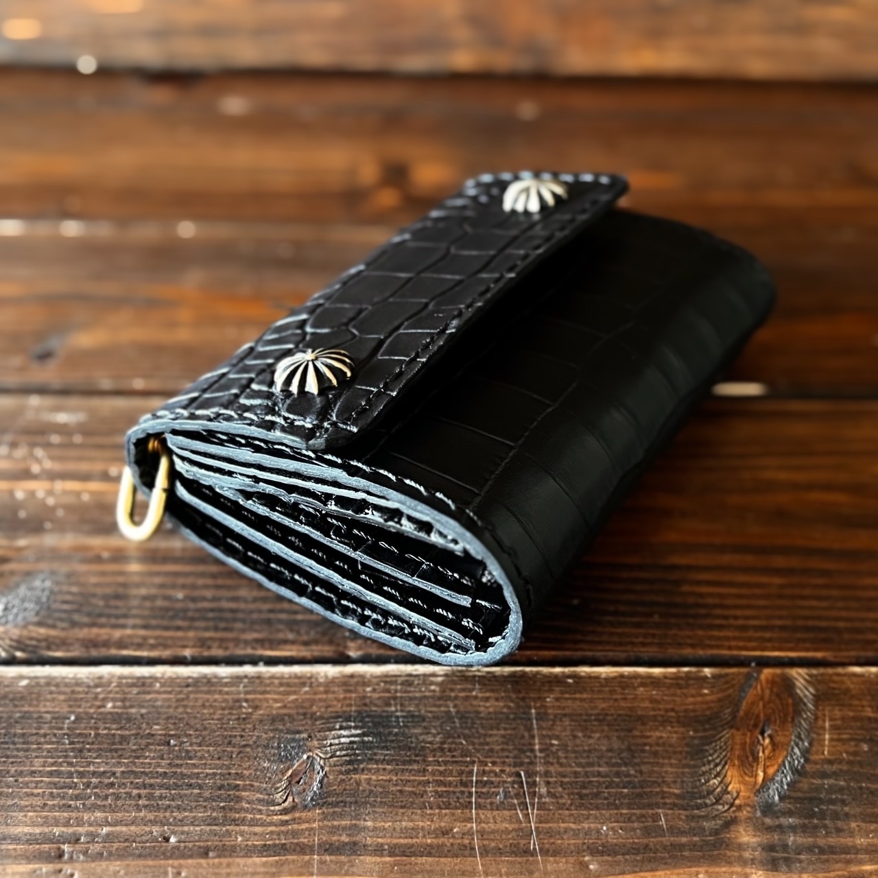 専用リンク【カスタムオーダー Trucker Wallet-10 クロコ型押しレザー】