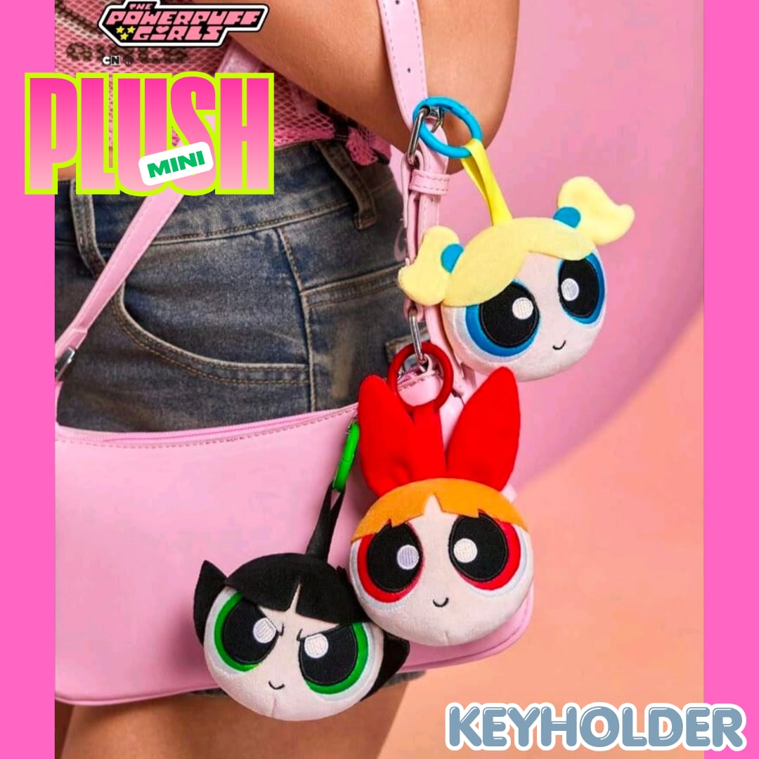 【 The Powerpuff Girls ( パワーパフガールズ ) 】Face Plush KeyHolder / フェイスぬいぐるみ キーホルダー / マスコット 〚アメリカン雑貨 アメトイ〛