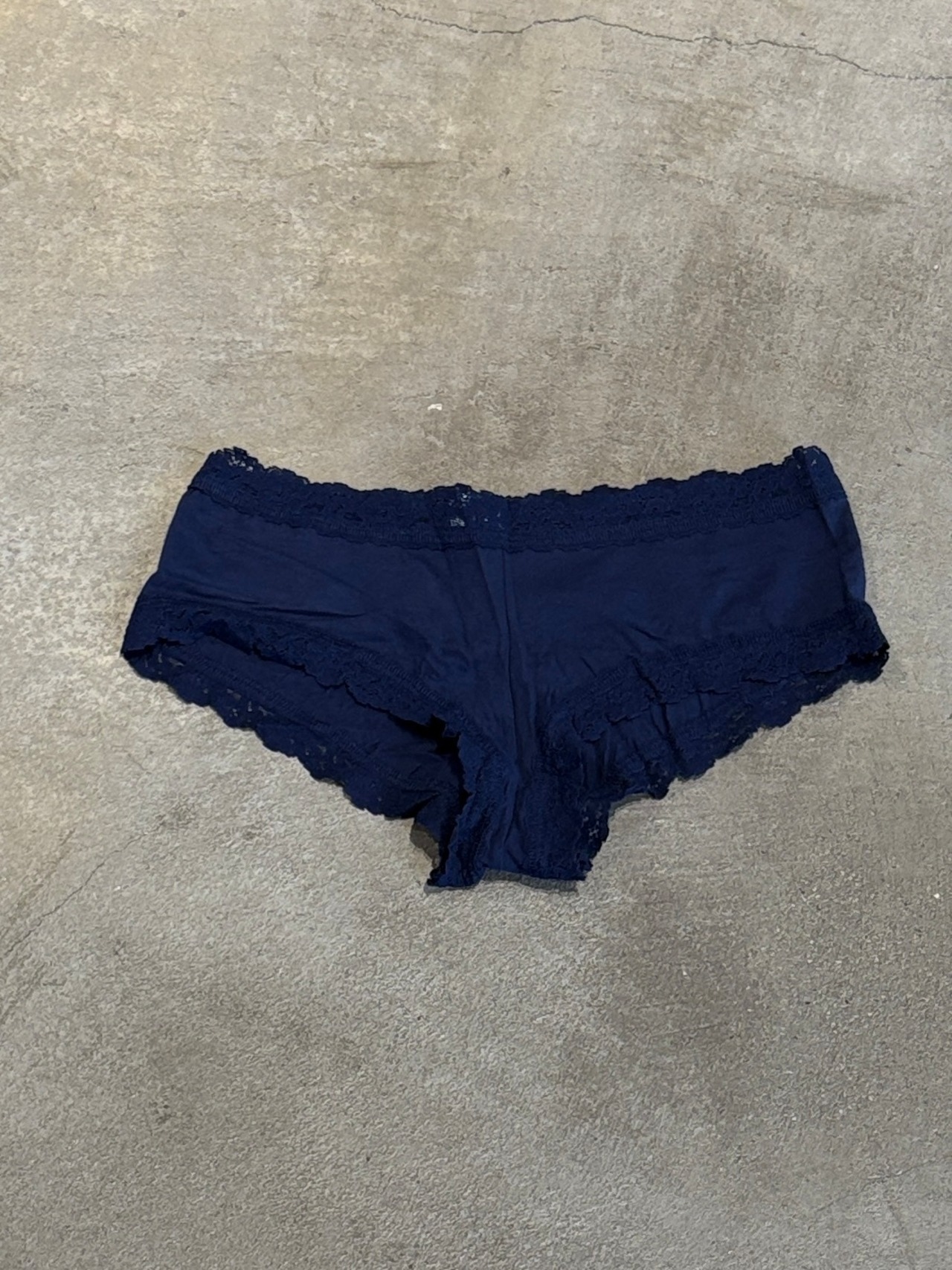 HANKY PANKY / オーガニック コットン ボーイショーツ ウィズ レース (ネイビー) - 1