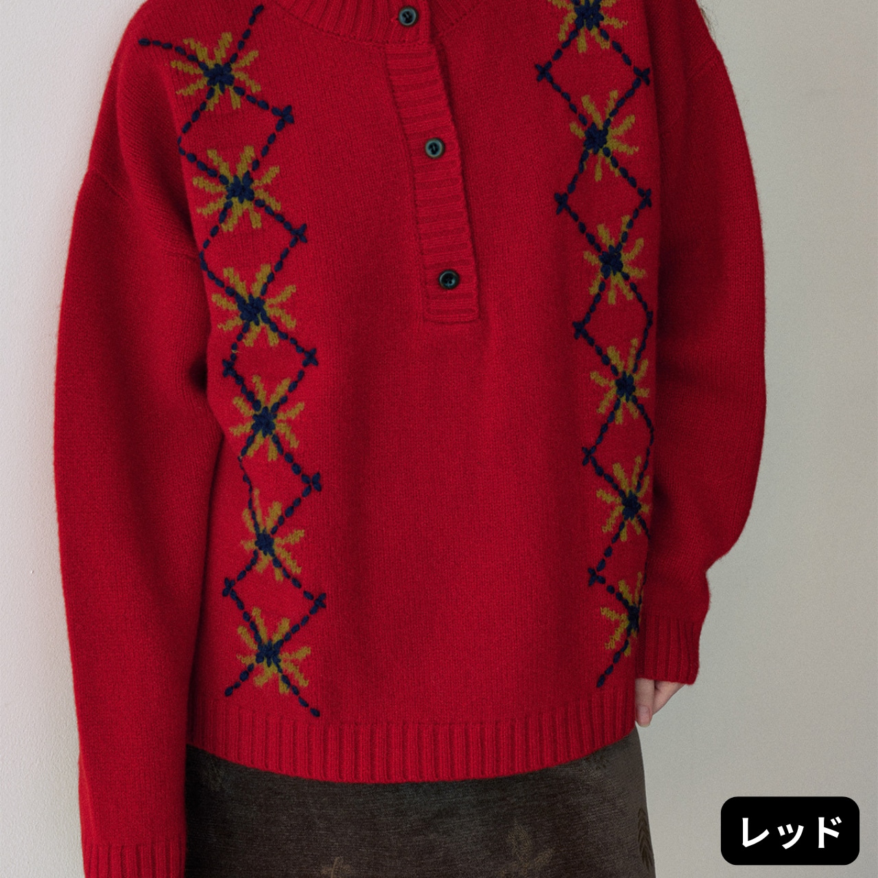 Nordic Stitch Knit Pullover【5color】 T4174