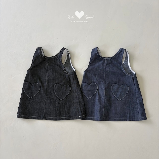 【取寄】lalaland|heart pocket dress|ハートポケットワンピース|XS-XL|kids|26 autumn