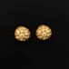 Gold & white patterned round earrings