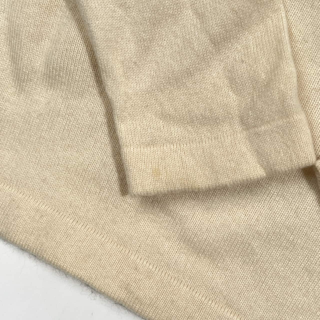 カシミヤ100% PIANETA ピアネータ ステッチ デザイン ニット セーター /アイボリー系 レディース