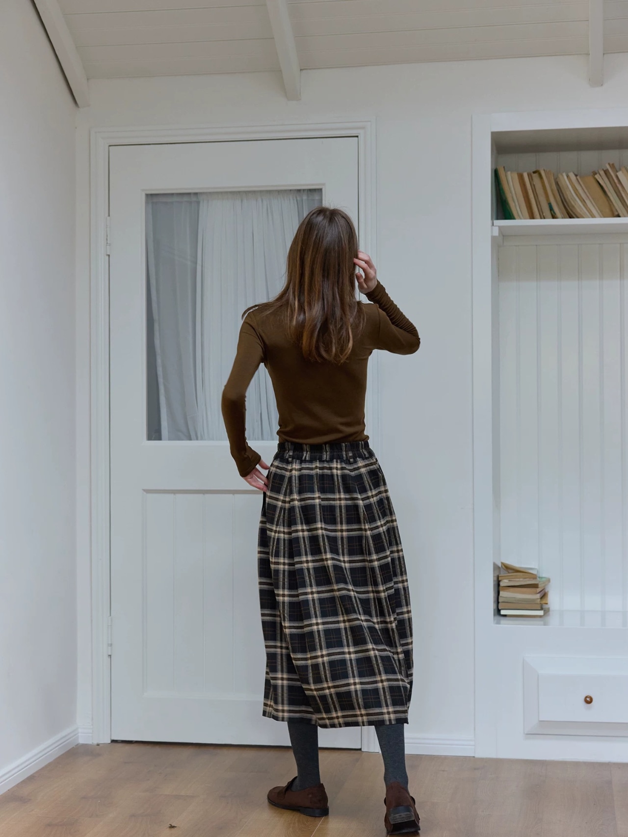Bourgeon Vintage Check Tucked Skirt F0821