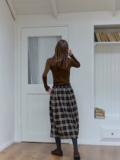 Bourgeon Vintage Check Tucked Skirt F0821