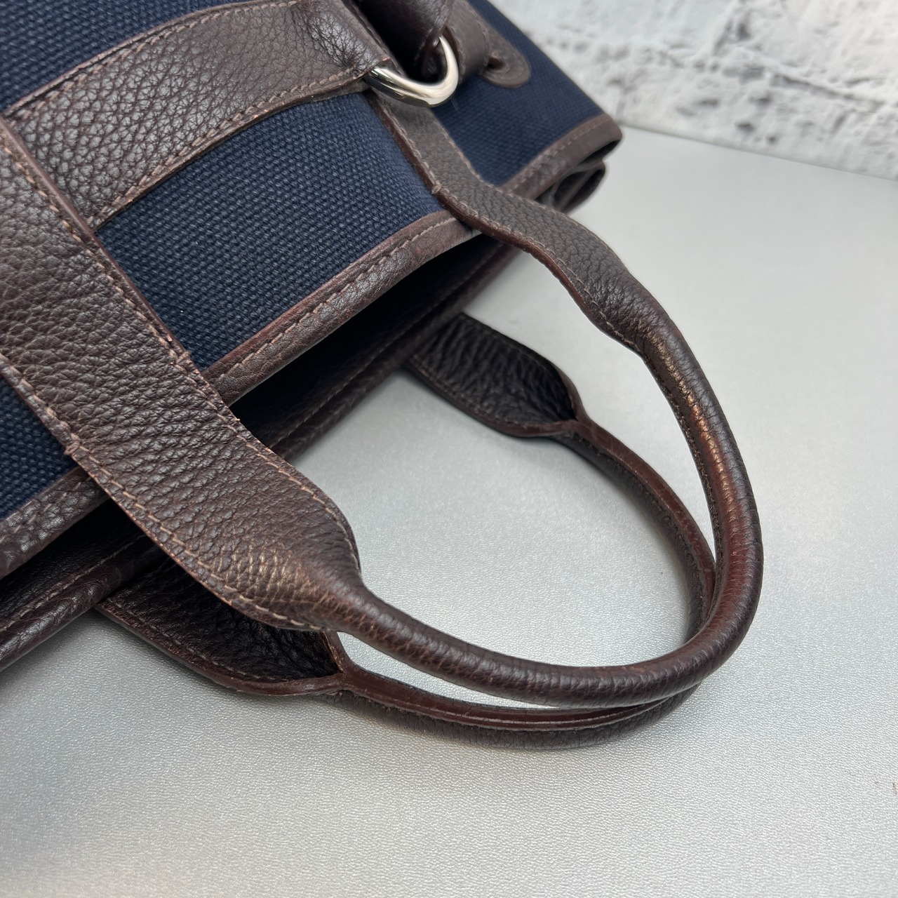 HERMES エルメス  □J刻印 キャンバス トートバッグ ブルー A-10082