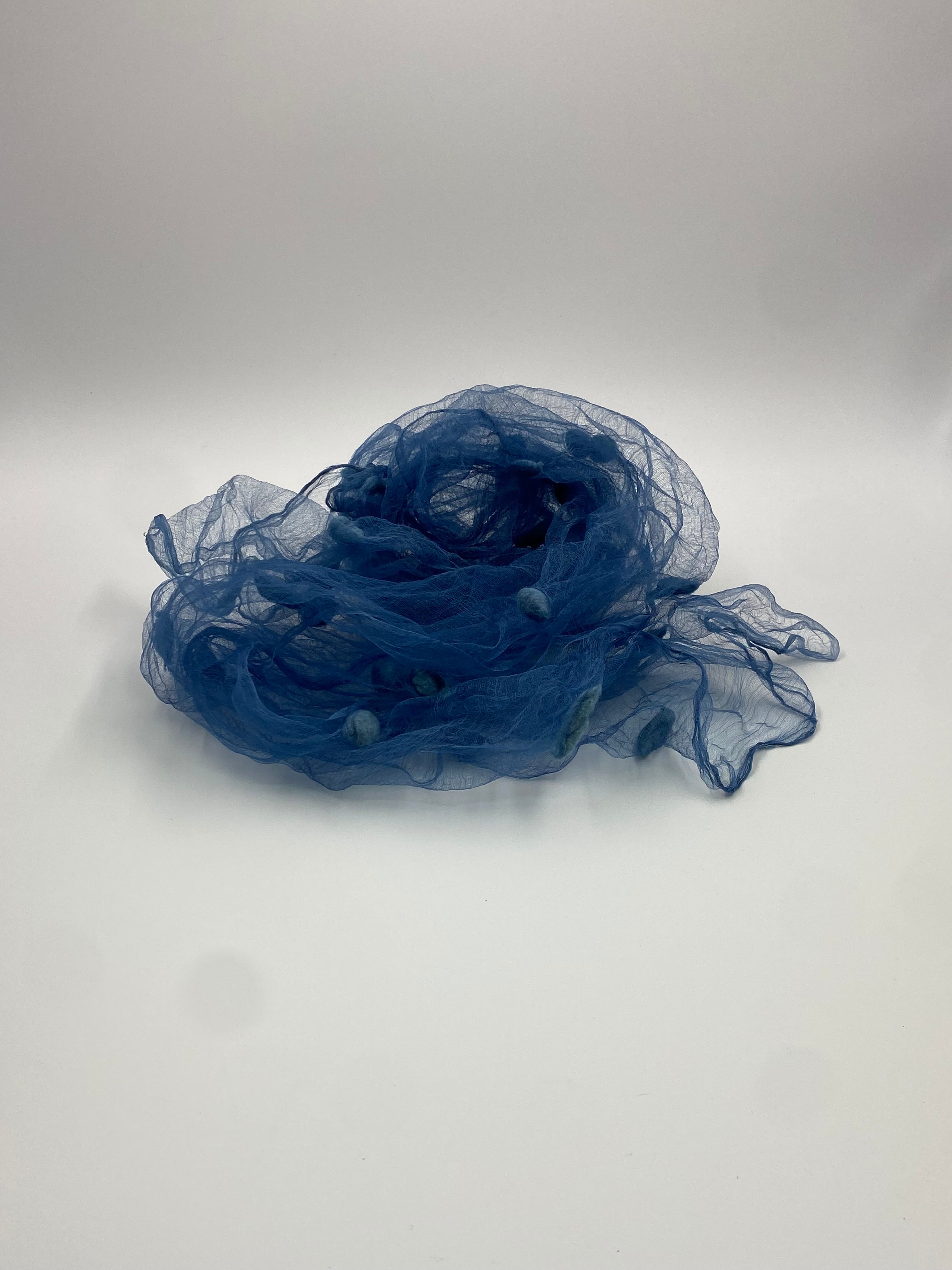 羽衣 スカーフ 水玉 | 黒羽藍染紺屋
