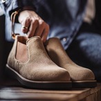 Suede Leather Side Gore Boots Flat Sole ◇H0182