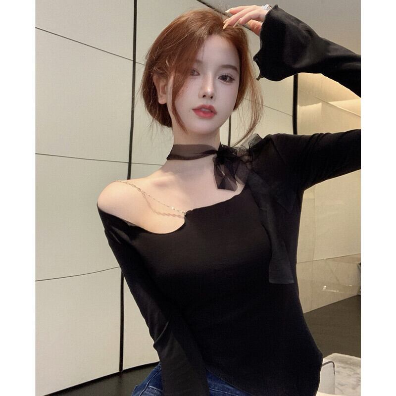 Tシャツ シャツ オータムスタイルトップス 薄手 ロング 秋物 ピュア ガールズファッション47603629652