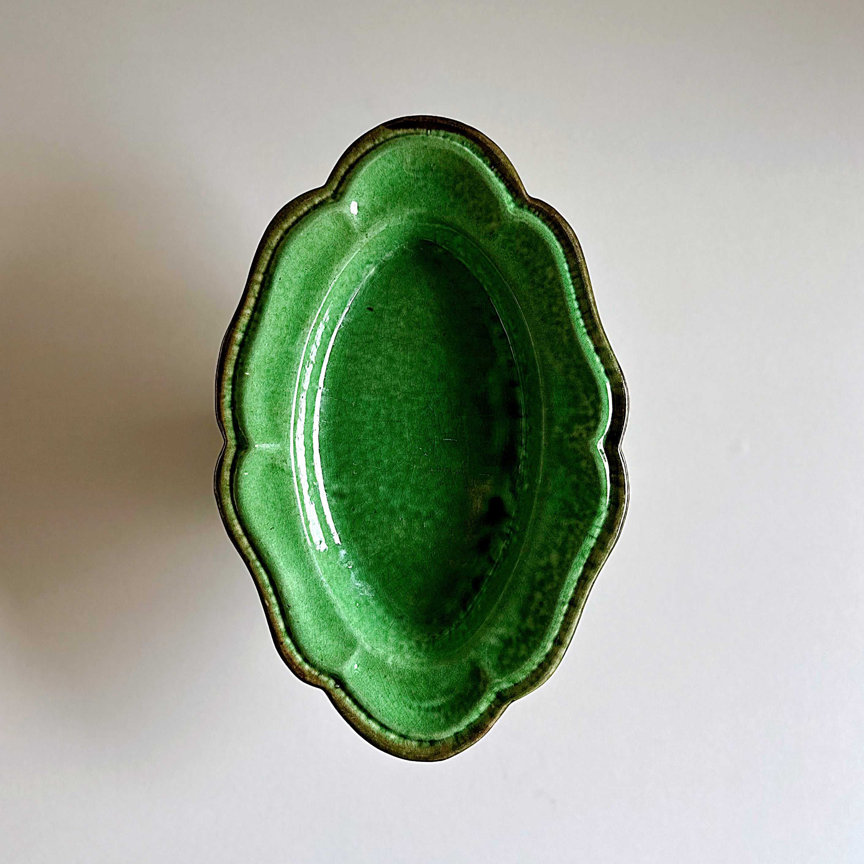 オクトゴナル ラヴィエ フランス 南仏陶器 緑釉 B