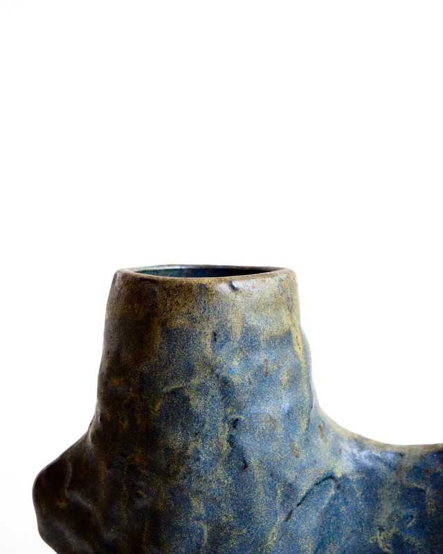 Twin-form abstract ceramic vase