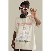 VINTAGE ストリート 天使プリント Tシャツ T1608