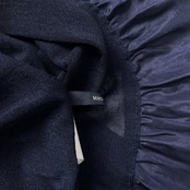 MACPHEE マカフィー リネン シルク 切替 フレア キャミソール ノースリーブ トップス 1/ネイビー