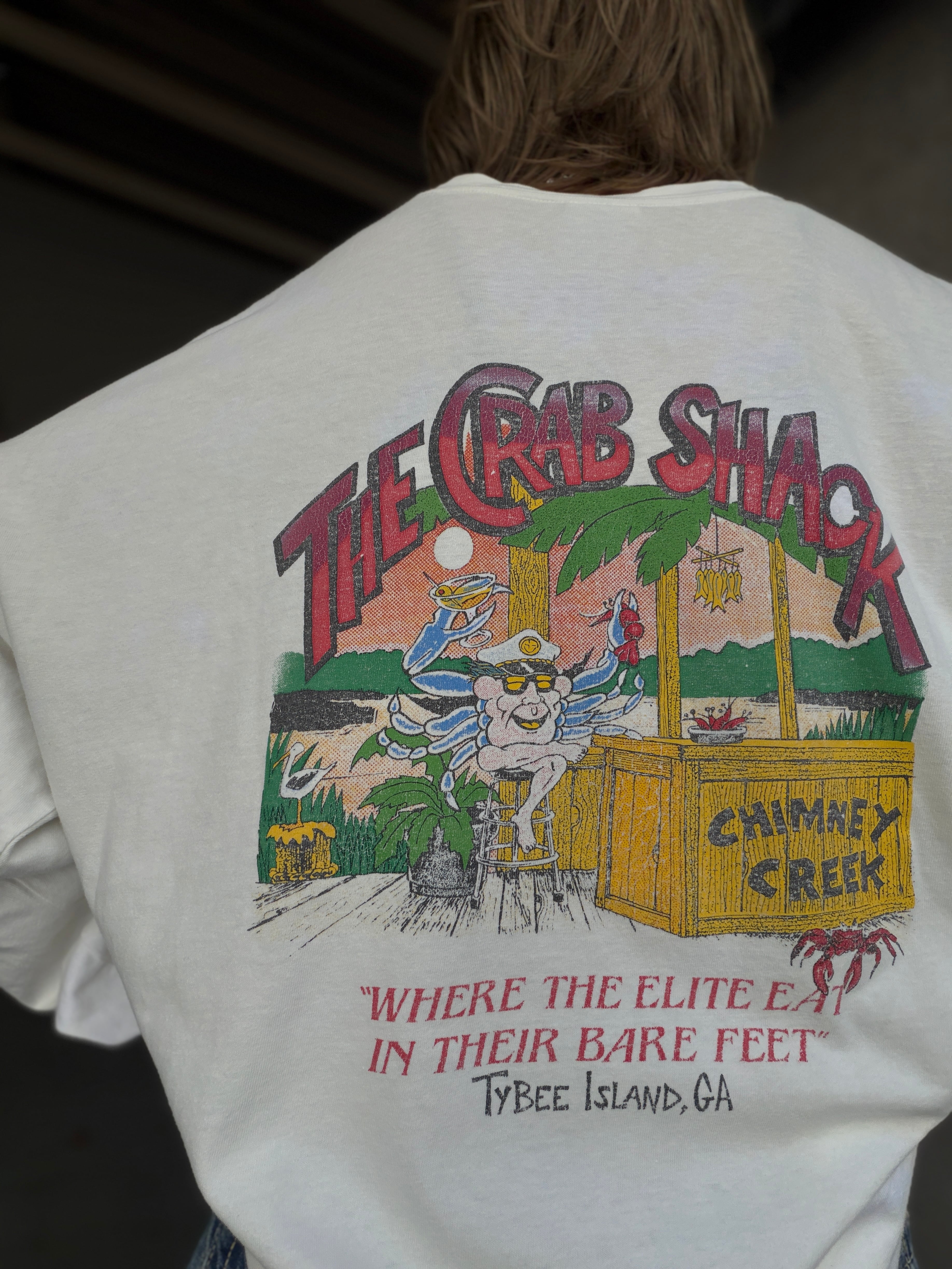 (CS2548)90’s Hanes “THE CRAB SHACK” L/S T-Shirt