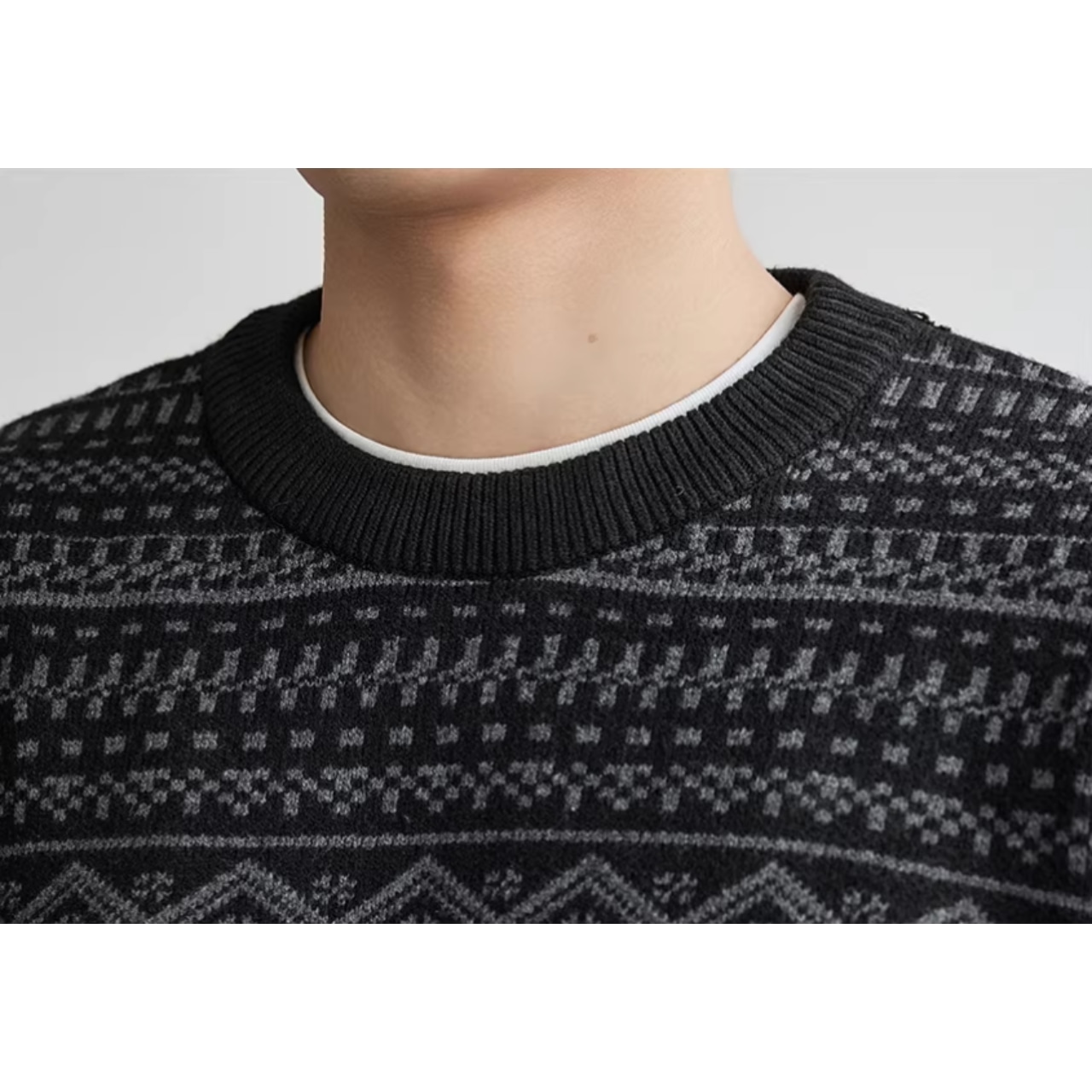 エスニック柄風 ショルダーニット af0445