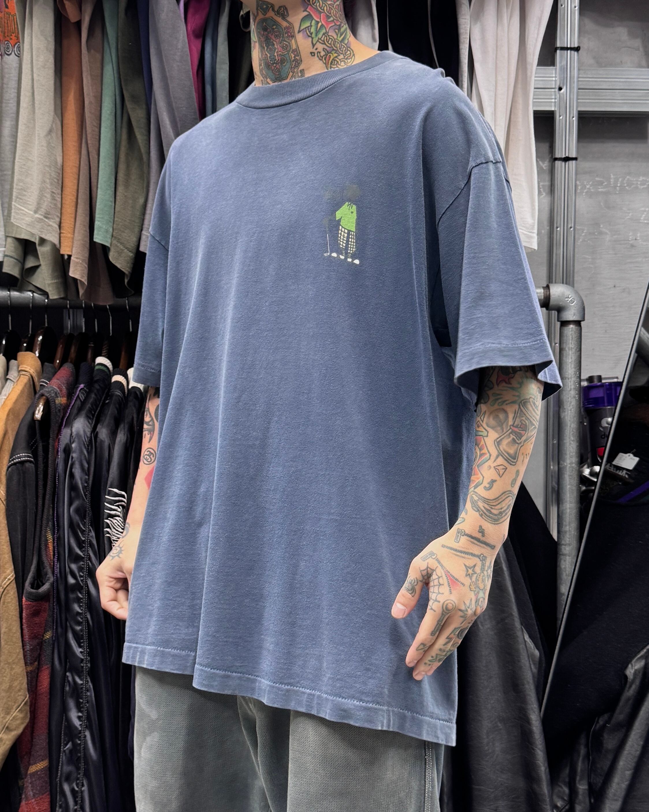90's~00's old stussy Shadow Man Design Tee ”シャドーマン” ”GOLF