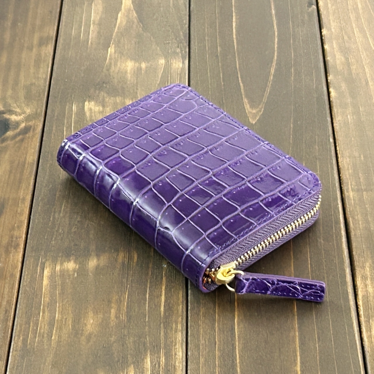 クロコダイル ミドルウォレット ロイヤルパープル
