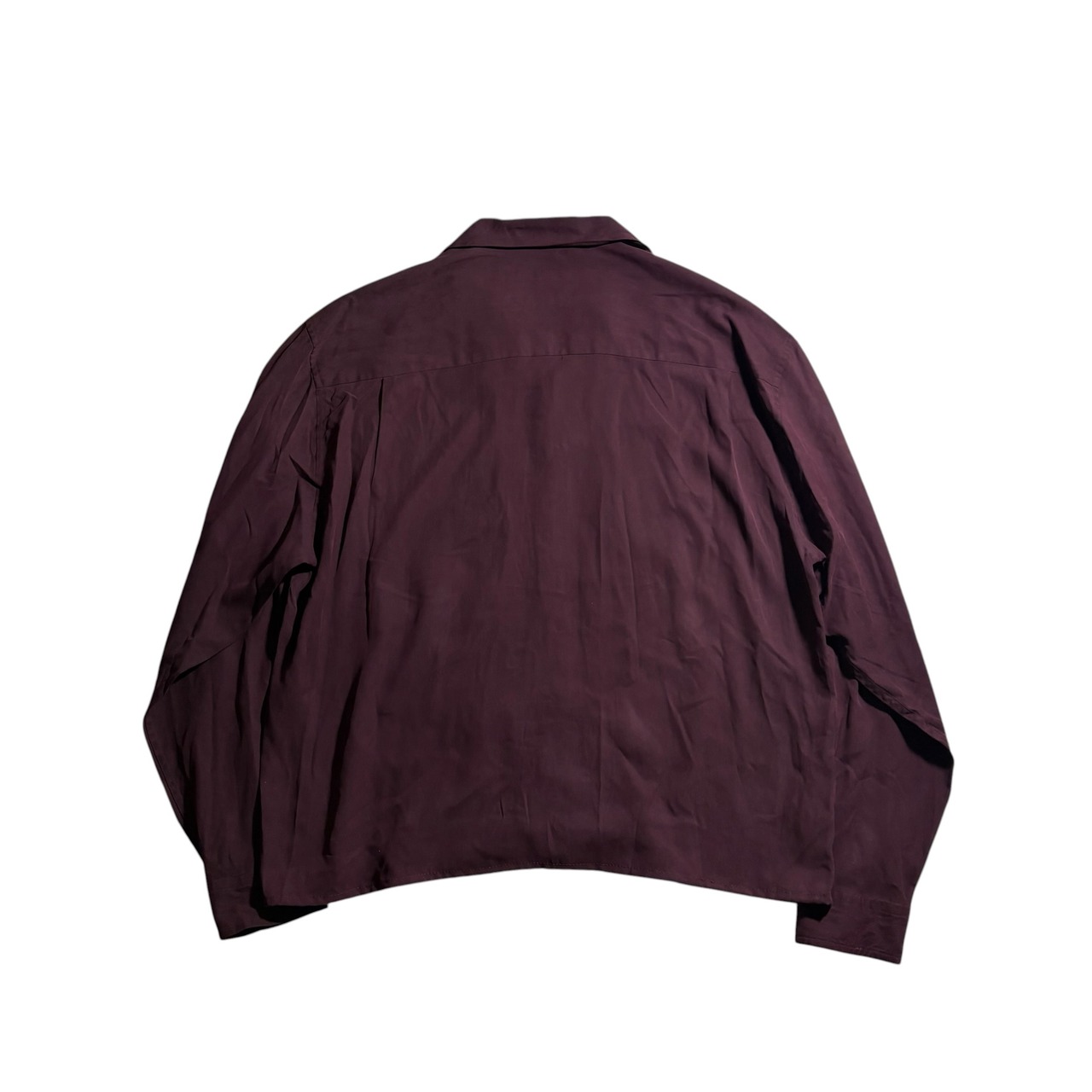 PERRY ELLIS pure silk open collar pleats shirt