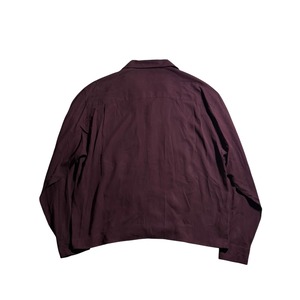 PERRY ELLIS pure silk open collar pleats shirt