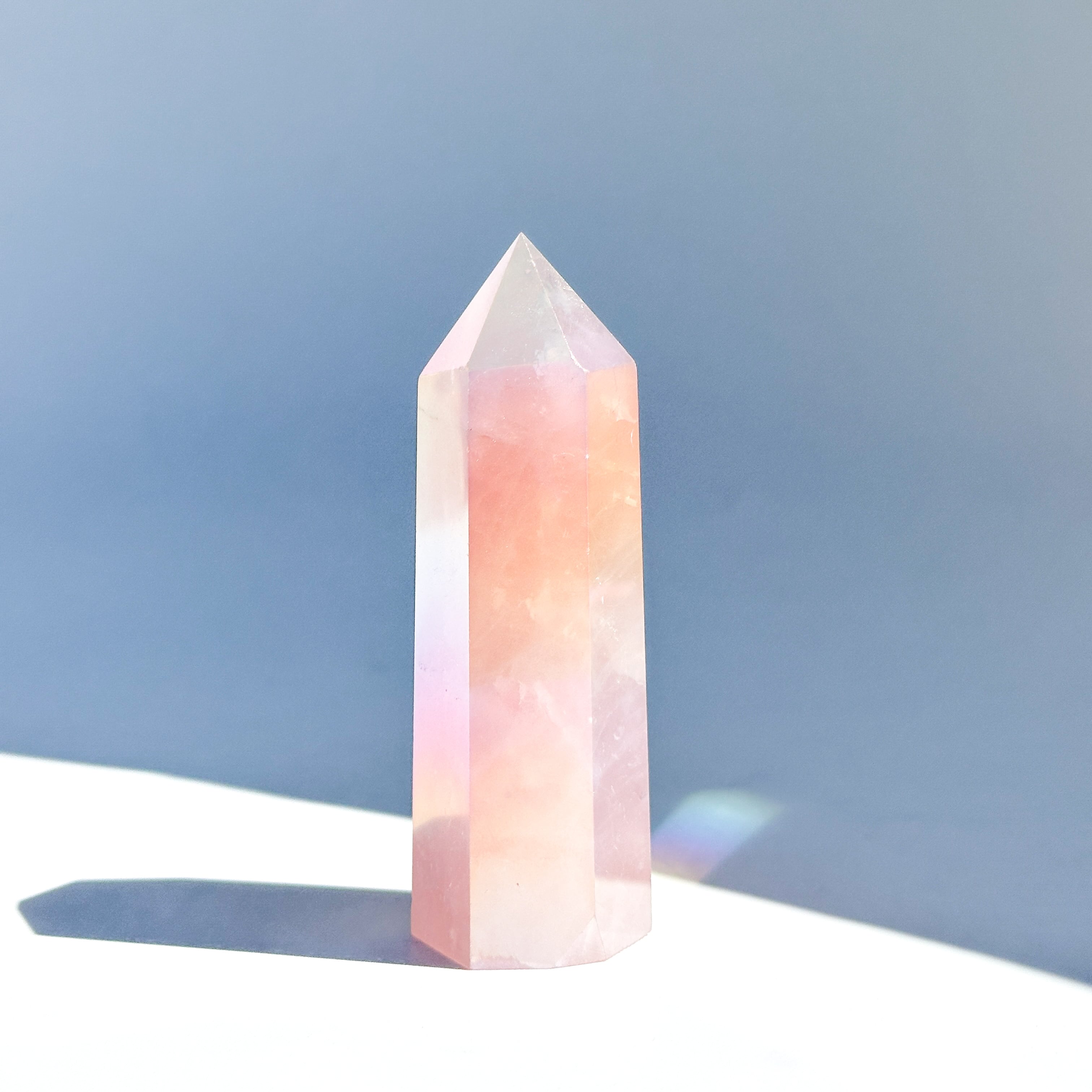 エンジェルオーラローズクォーツ タワー43✧ Angel Aura Rose Quartz ✧天然石・鉱物・パワーストーン・インテリア