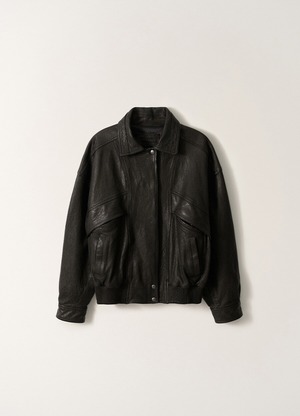[NOTHING WRITTEN] Lambskin Bomber Jacket (Black) 正規品 韓国ブランド 韓国通販 韓国代行 韓国ファッション ナッシングリトゥン 日本 店舗
