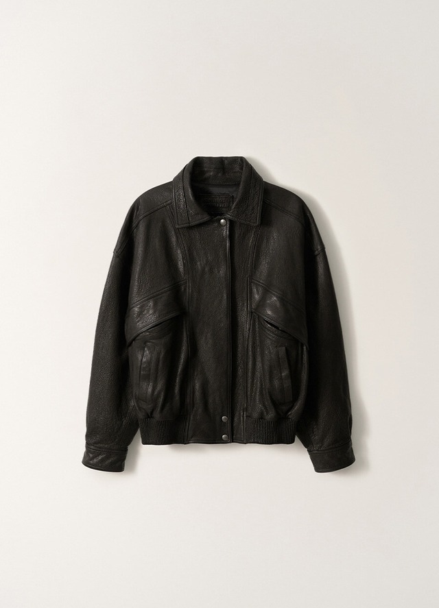 [NOTHING WRITTEN] Lambskin Bomber Jacket (Black) 正規品 韓国ブランド 韓国通販 韓国代行 韓国ファッション ナッシングリトゥン 日本 店舗