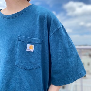 『爽やかブルー！』Carhartt カーハート ポケTシャツ ブルー 2XL