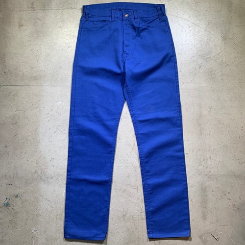 80's~ Levi's 505-2818 リーバイス カラーパンツ カツラギ コットンポリ ブルー 青 ストレート W34 USA製 希少 ヴィンテージ BA-1595 RM2014H