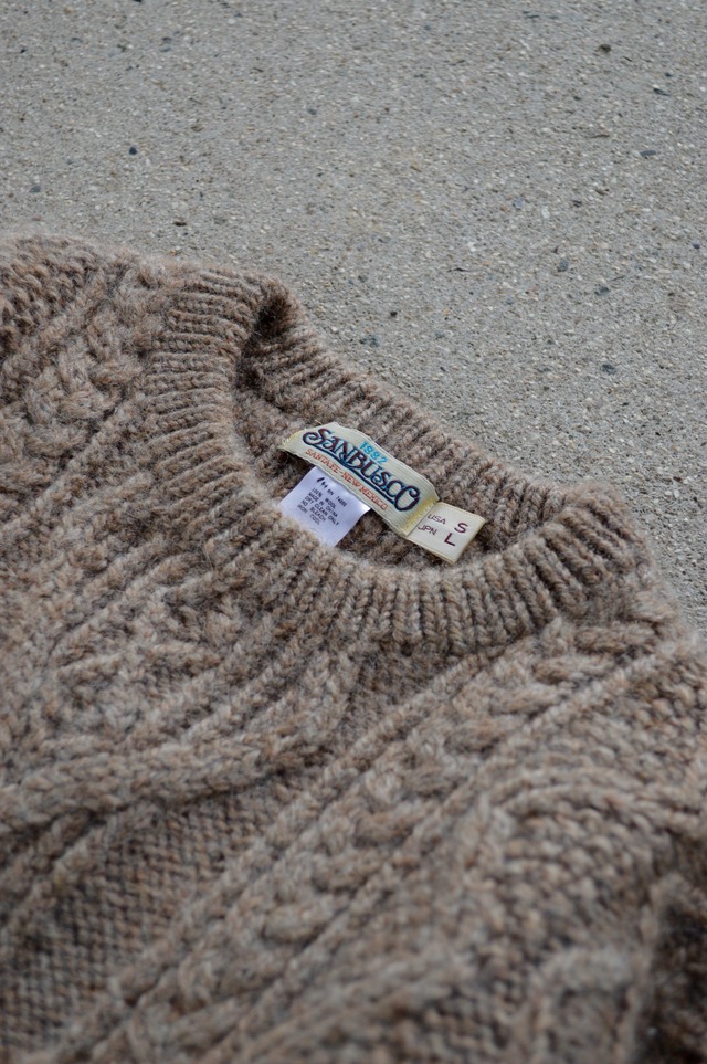 SANBUSCO 90s Wool Fishermans Sweater サンバスコ 90年代 オールドニット