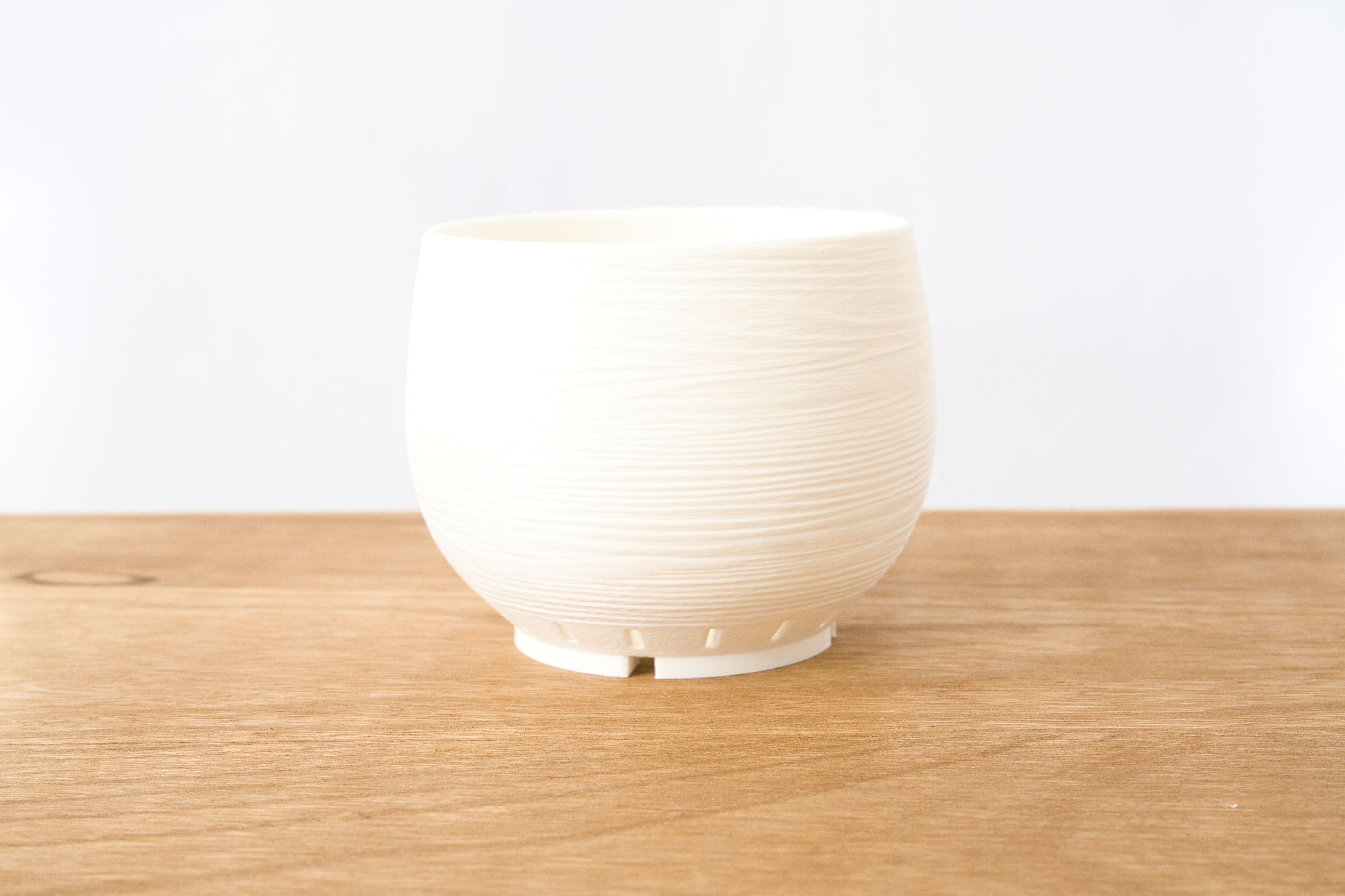 もくめ鉢(3号サイズ)｜ホワイト | みどりのグリーンSHOP