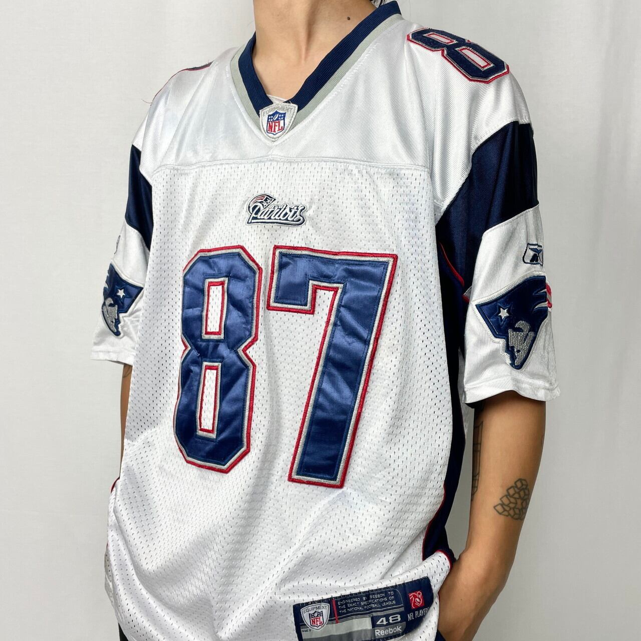 NFL Reebok Patriots ゲームシャツワッペン　刺繍ストリート古着 NFL Reebok Patriots ゲームシャツワッペン 刺繍ストリート古着
