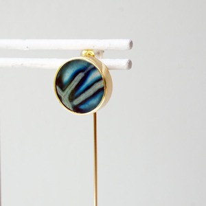 One n' Only / Agate Pierced Earring (Round frame / E164-BL)