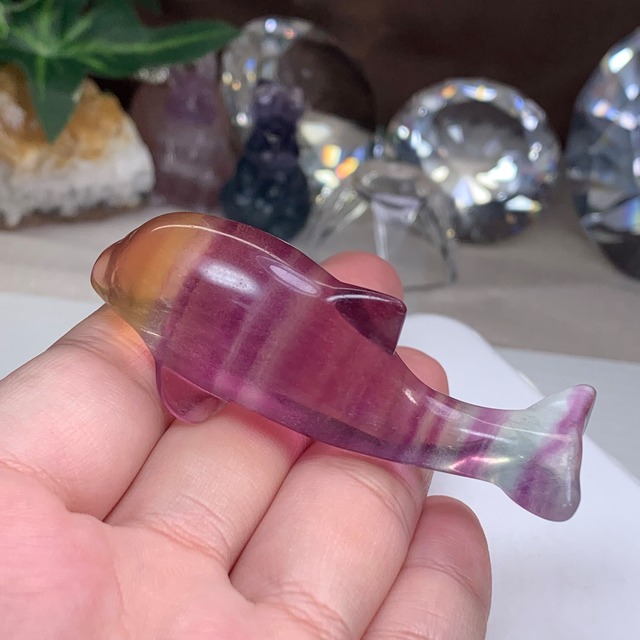 12.癒☆可愛いフローライトイルカさん・ペアセット