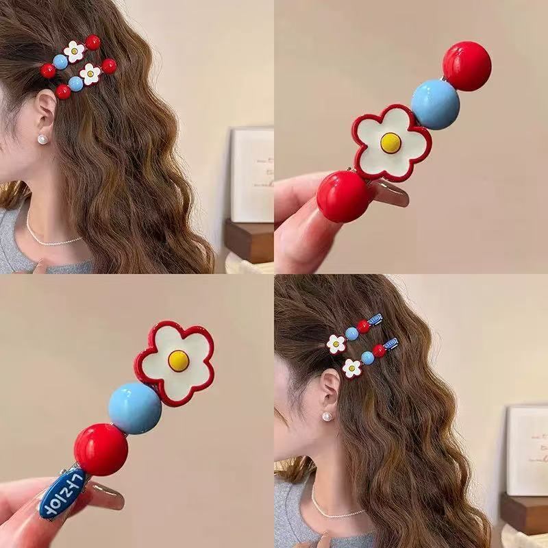 花 フラワー ヘアピン ヘアクリップ 1個 全2色 レディース キッズ 女性