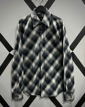 【X VINTAGE】Monotone Color Vintage L/S Ombre Check Shirt