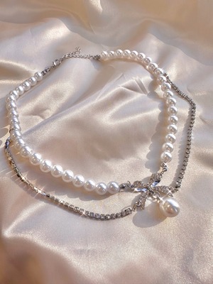 pearl bijou ribbon choker
