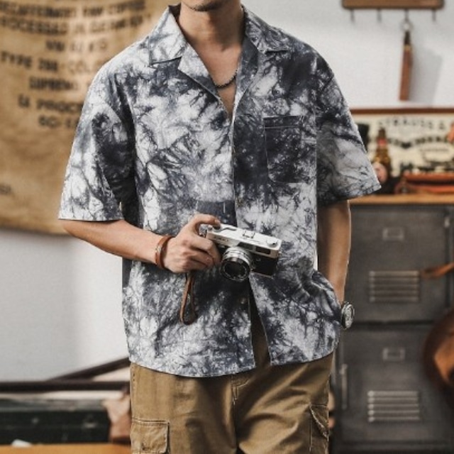 Single pocket vintage floral aloha shirt ( 3color )