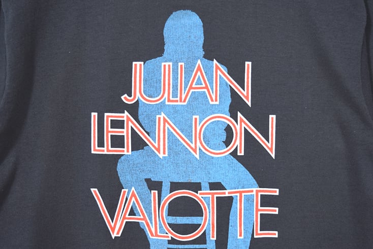 80s ジュリアンレノン ヴァロッテ VALOTTE Tシャツ ダークピンク L 80S ジュリアンレノン ヴィンテージTシャツ ヴァロッテ ロックTシャツ