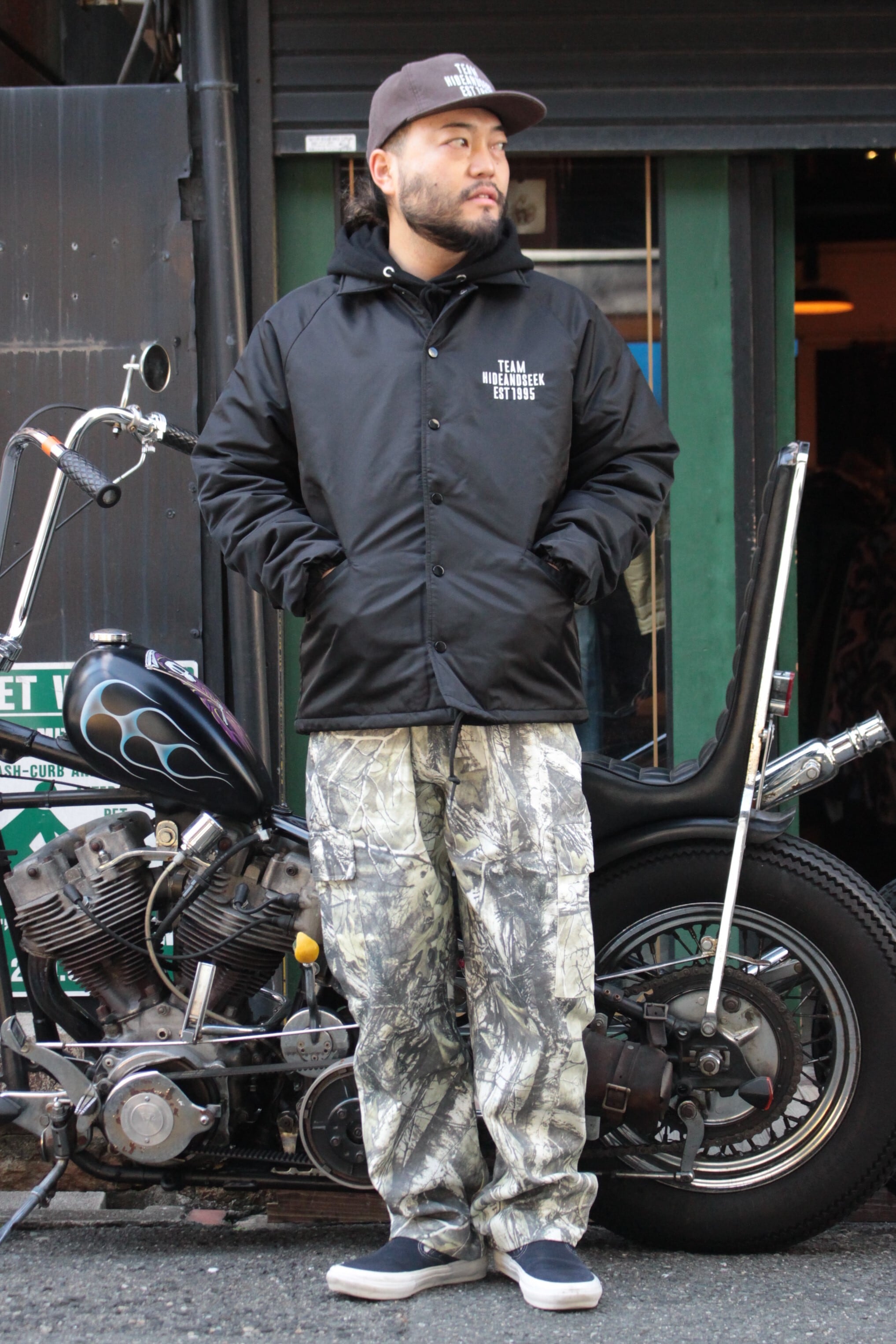 HIDE AND SEEK】Coaches Jacket (25aw) -BLACK (ハイドアンドシーク