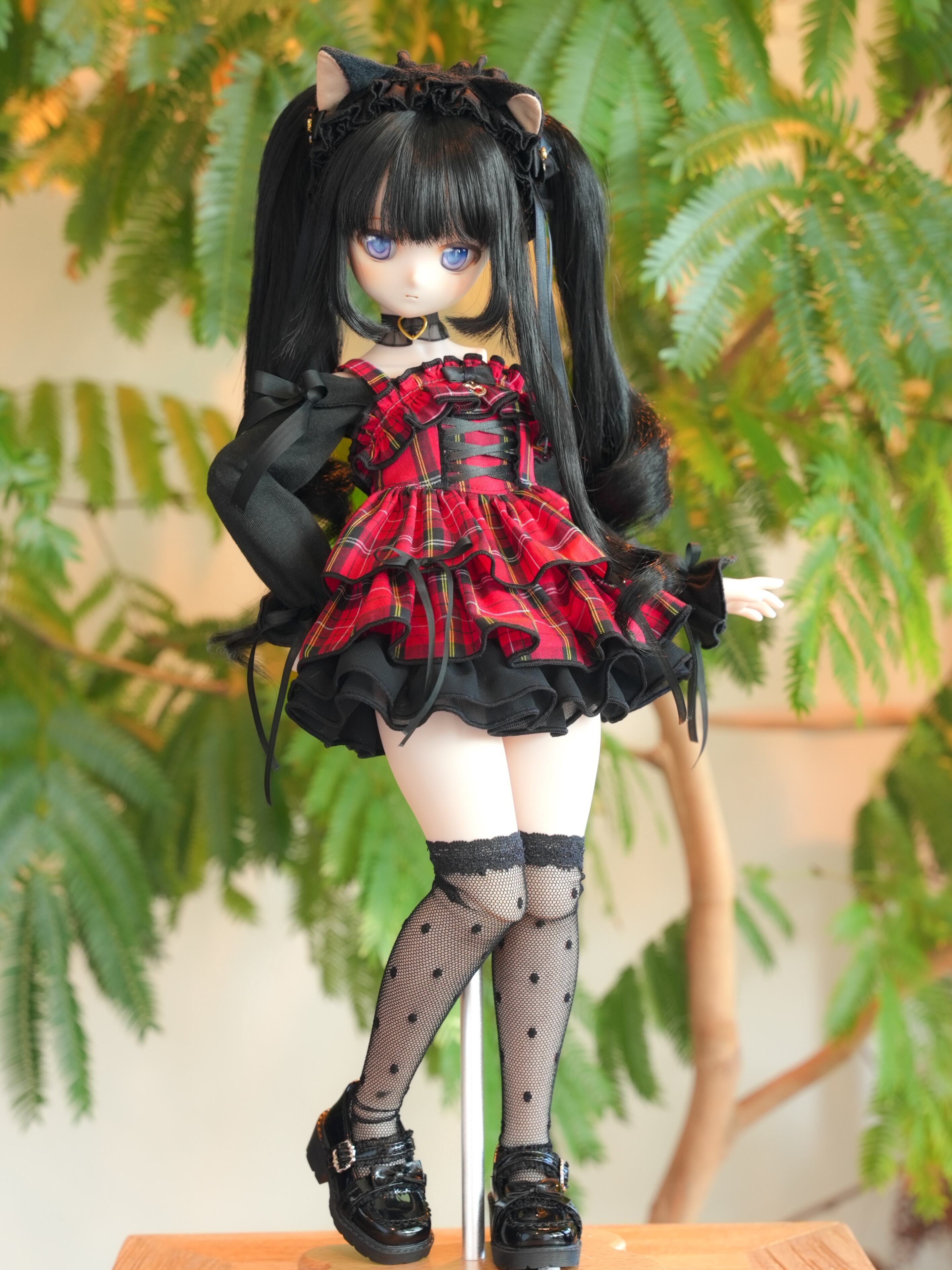 MDD / KUMAKO【ドットチュール・ニーハイソックス】【Dot Tulle Knee