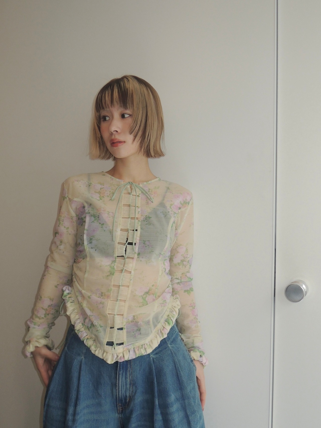【26SS】POOLDE プールデ / AIR TRIM TOP BLOOM / トップス - 1