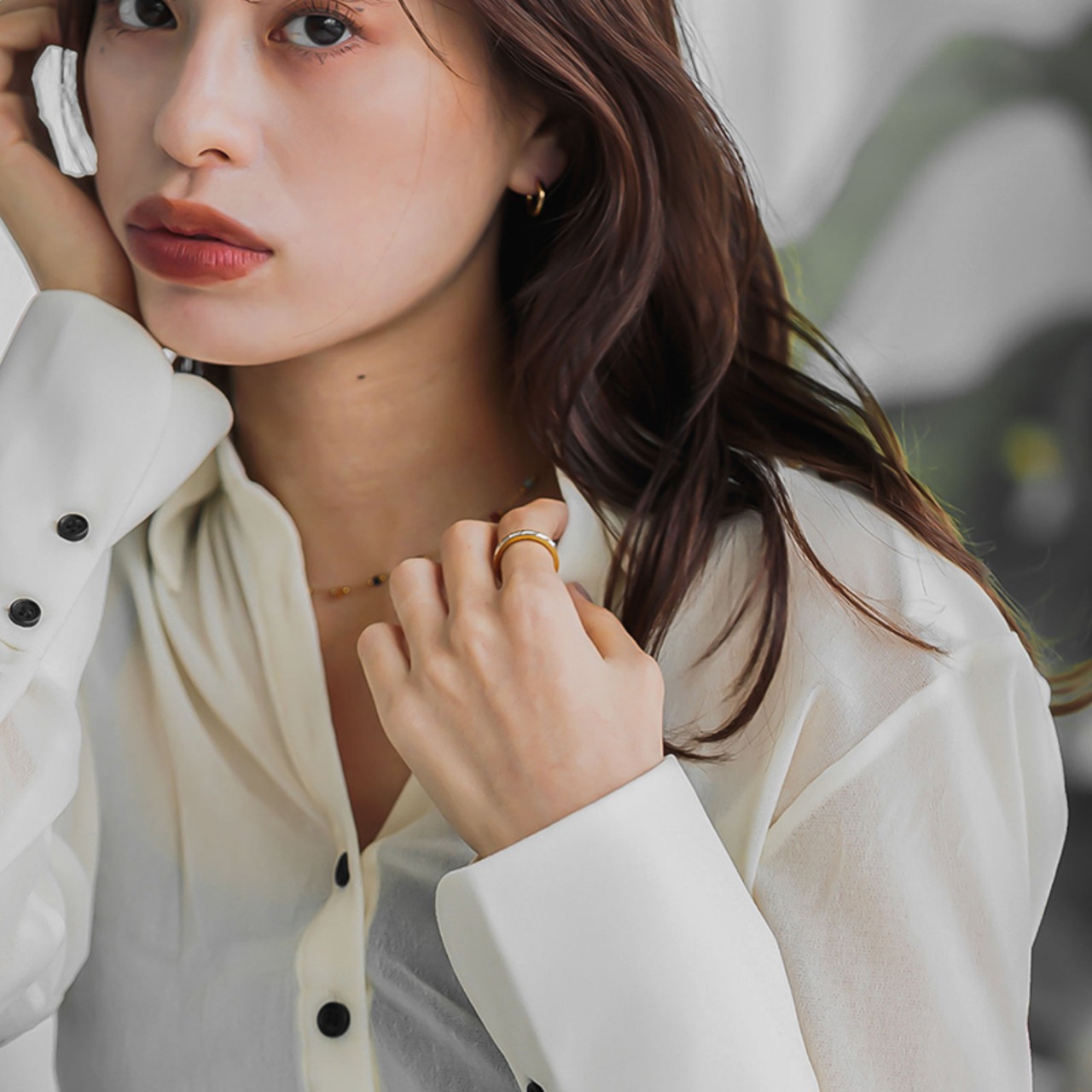 【ネコポス便】リング ジルコニアラインリング 指輪 金属アレルギー ステンレス 1976