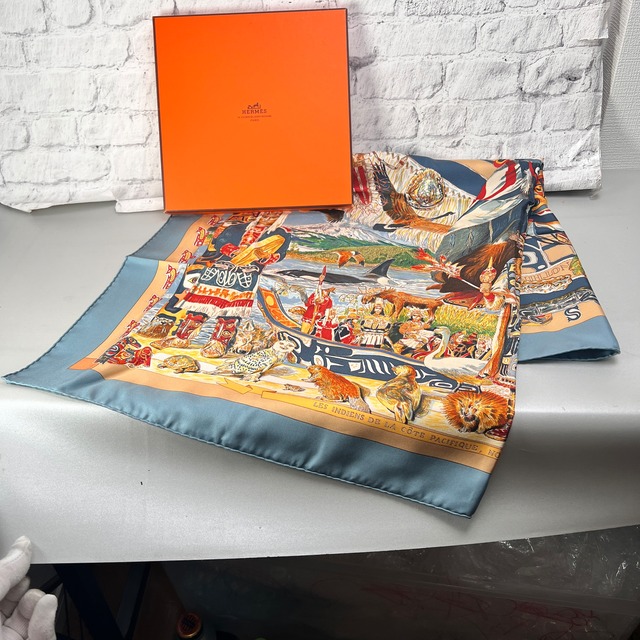 HERMES エルメス TSITSIKA ツィツィカ  スカーフ マルチカラー A-14231
