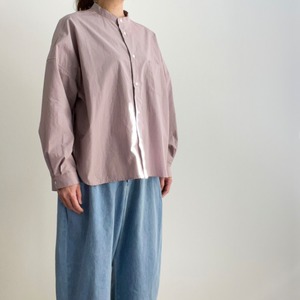 Sasanqua by trees サザンカバイツリーズ　MEXICAN PIMA TYPEWRITER BAND COLLAR SHIRTS     AN-191　  メキシカンピマタイプライター生地シャツ